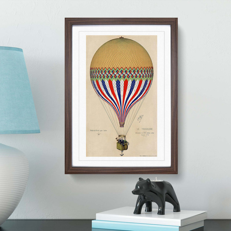 Hot Air Balloon in France - Framed Print, 87cm H x 62cm W x 2cm D, Walnut Framed