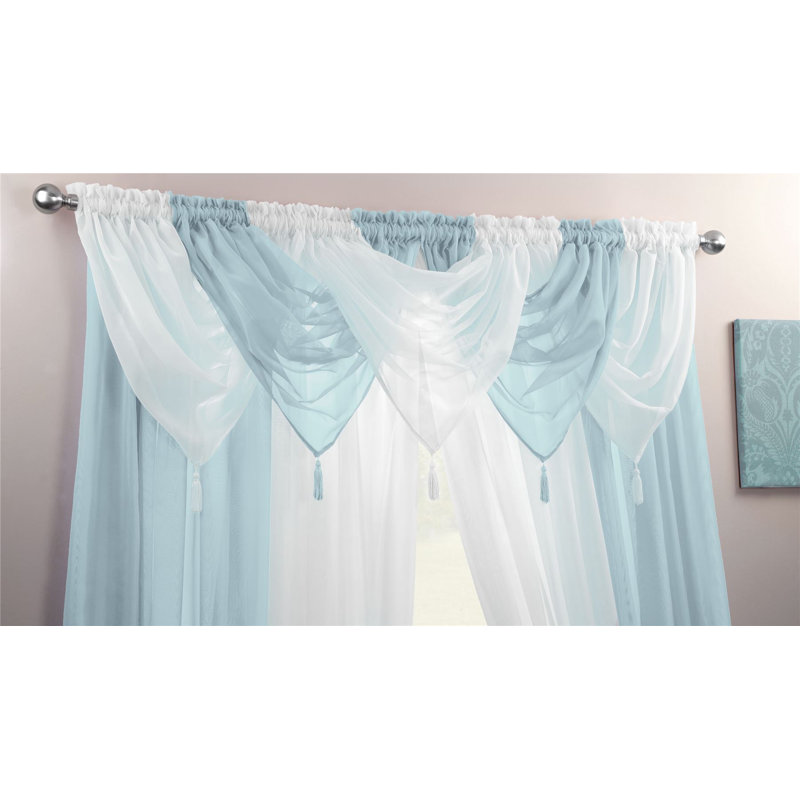 Kelch Sheer Curtain Single Panel, 55.88 W x 45.72 D cm, Duck Egg