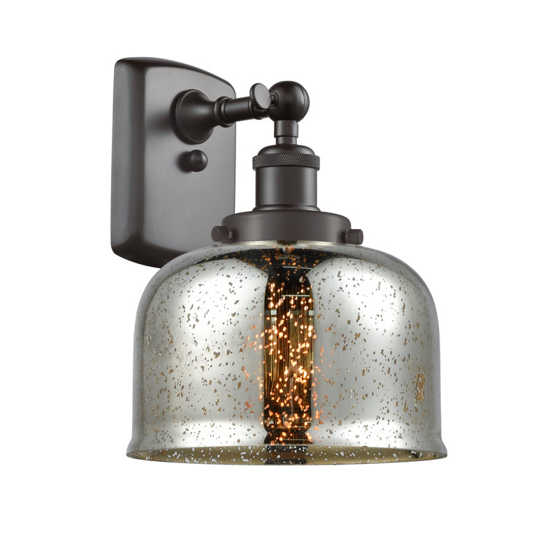 Applique murale 1 lumière 8 po Ballston Urban Bell, Argent mercuré plaqué, Bronze frotté à l'huile, Incandescent