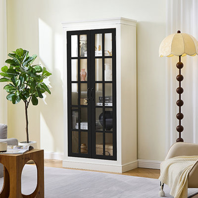 Vitrine de 71,2 po de hauteur avec portes en verre