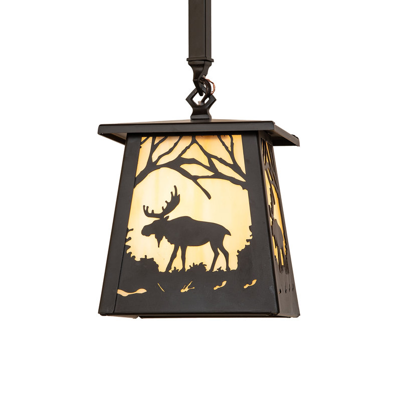 7" Square Moose At Dawn Mini Pendant