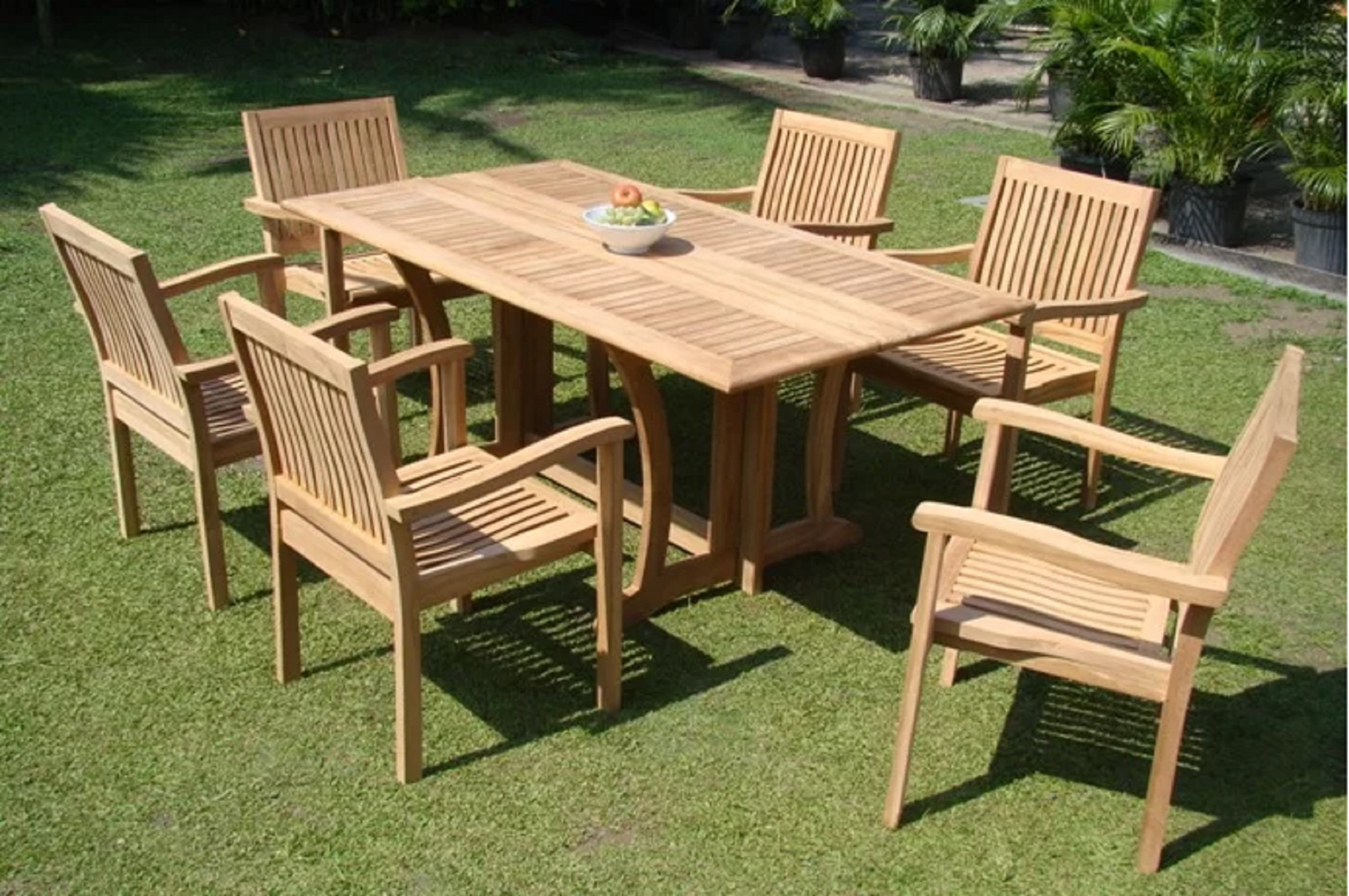 Teak Smith 7 Pc Luxurious Grade-A Teak Dining Set -69" Warwick Dining ...