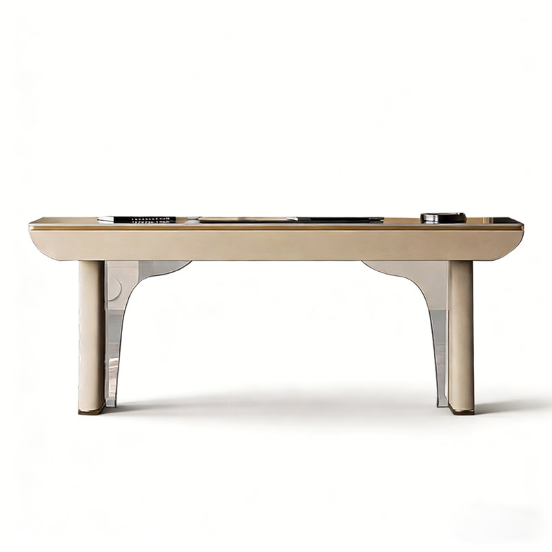 Bureau en pierre frittée avec revêtement en microfibre, H 29,5 po x l 55,1 po x P 27,6 po