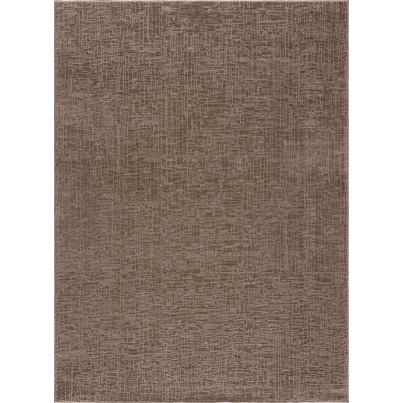 Lina Solid Boho Neutral Machine Washable Brown Area Rug, Rectangle  7'10" x 10', Brown 