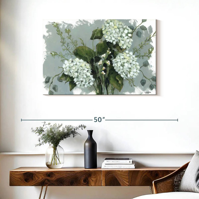 Harnek Hydrangeas In White, 24" H x 36" W