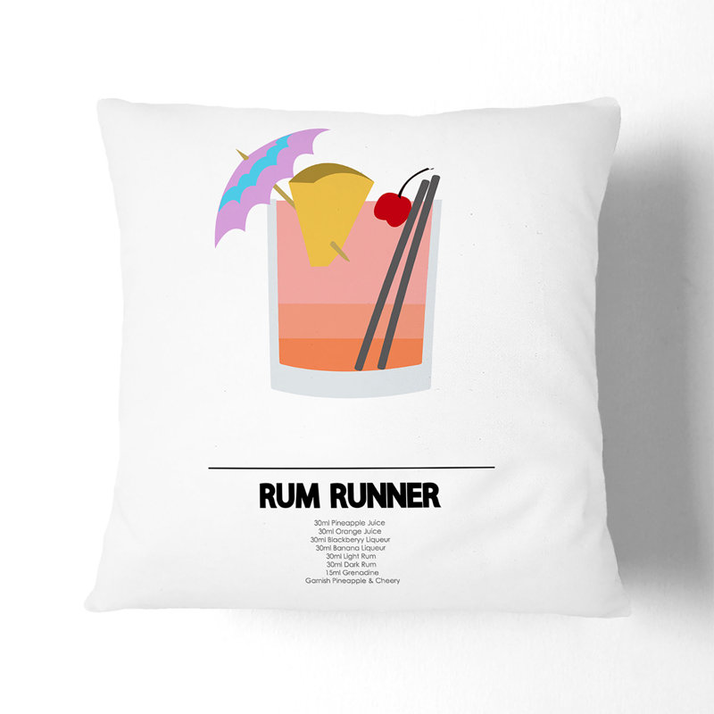 Rum Runner Square Throw Cushion, 55cm H x 55cm W x 20cm D