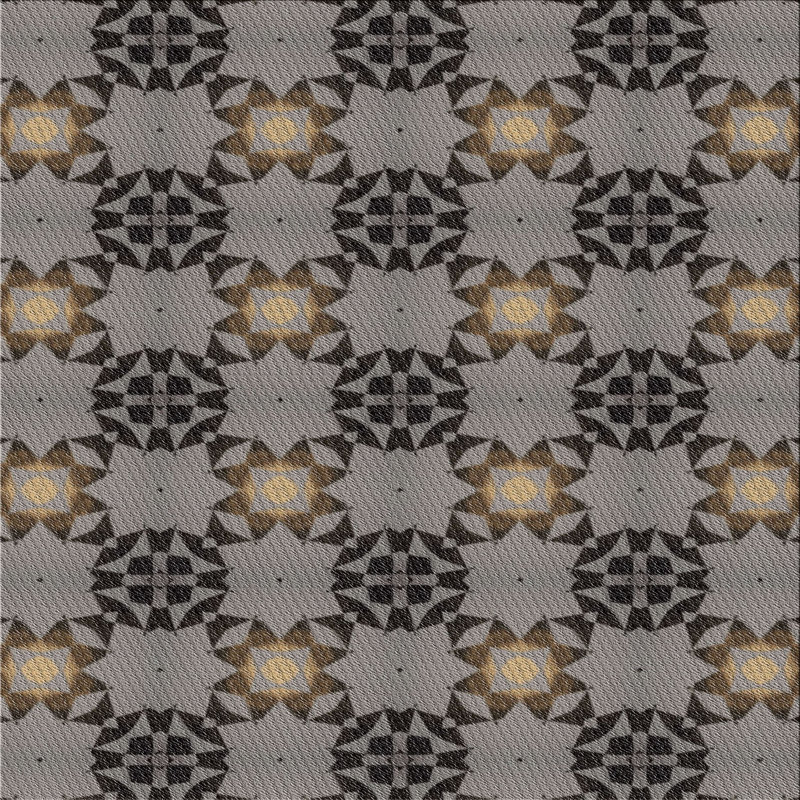 Tapis noir/gris à motifs, Carré 4 pi