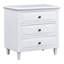 Table de chevet peinte de 28 po avec 3 tiroirs et rails coulissants, armoire de chevet simple avec poignée en métal, table d'appoint minimaliste avec pieds en caoutchouc pour canapé de chambre à coucher-121067746