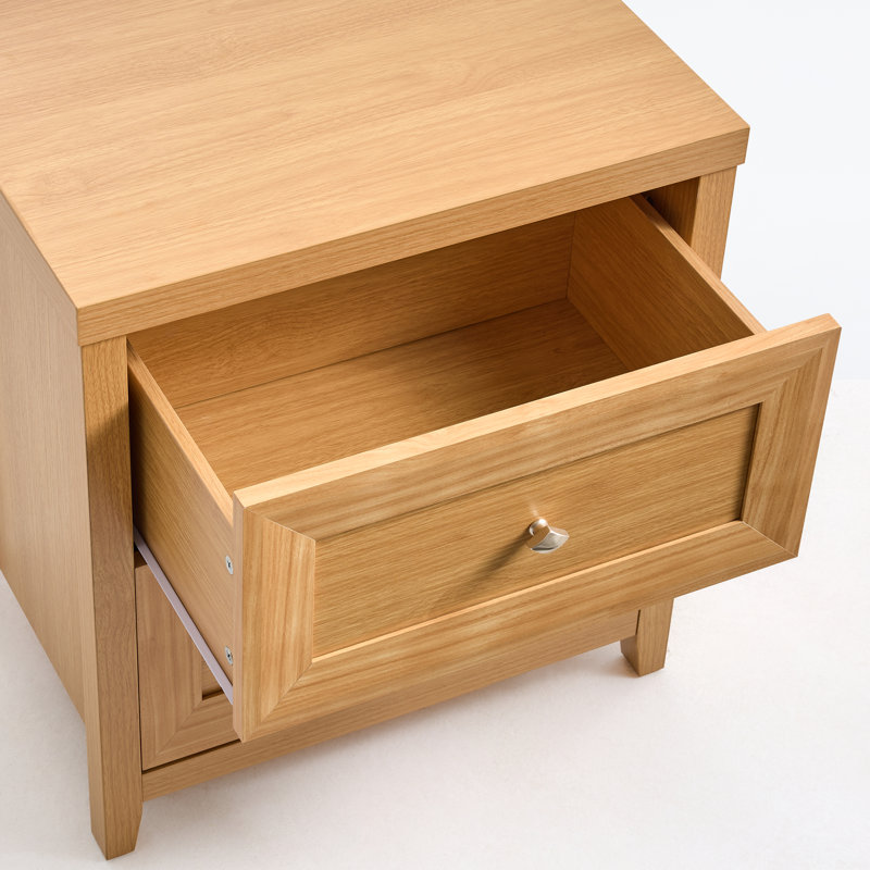  Acero 58cm W Bedside Table, Honey Oak