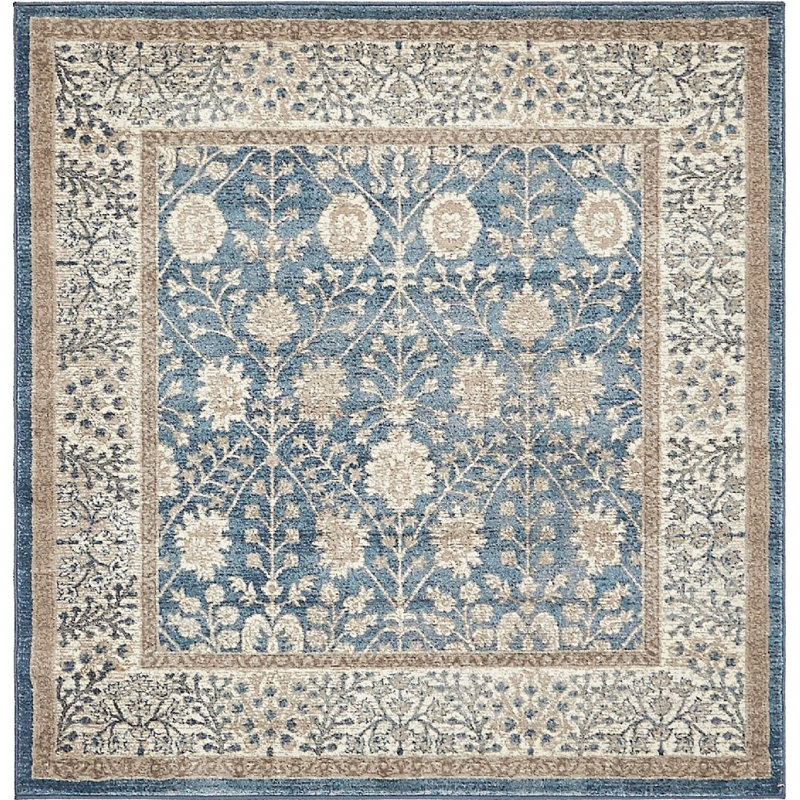Linz Floral Indoor Rug, Square 5'