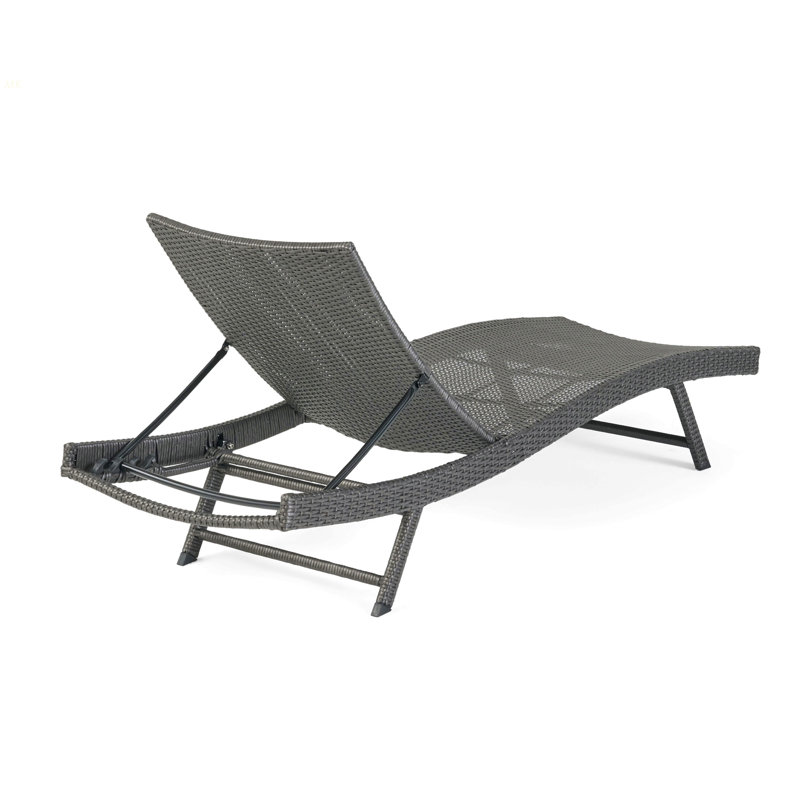 KAUAI PE WICKER CHAISE, Gray, 2