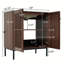 Meuble-lavabo de salle de bain rétro 30 po avec lavabo en céramique, meuble-lavabo moderne avec 2 portes à fermeture en douceur (conception de clôture) et grand espace de rangement, équipé de 4 pieds en fer robustes