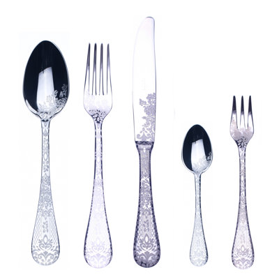Casablanca Flatware Set with Cake Forks - 30 Pieces - Stainless Steel