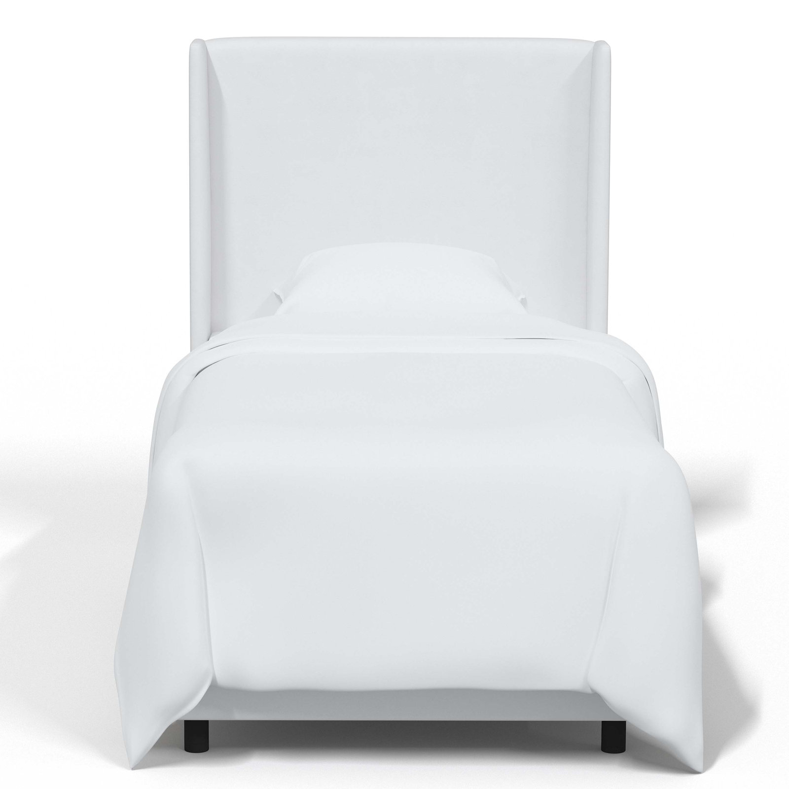 Tilly Upholstered Wingback Bed, Twin, Classic White Velvet
