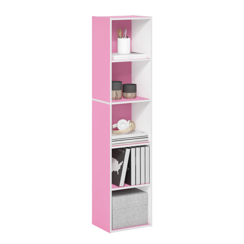 Bibliothèque standard Cannice, Rose/Blanc, (5 tablettes) H 52,1 po x l 12 po x P 9,3 po