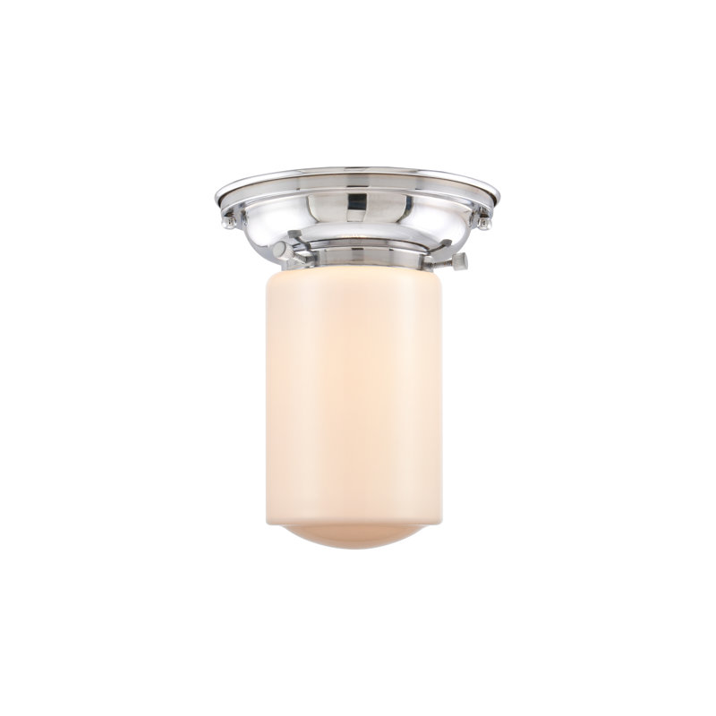 Plafonnier encastré 1 lumière 6,25 po Saroyan, Chrome poli, Blanc mat, Ampoule non incluse