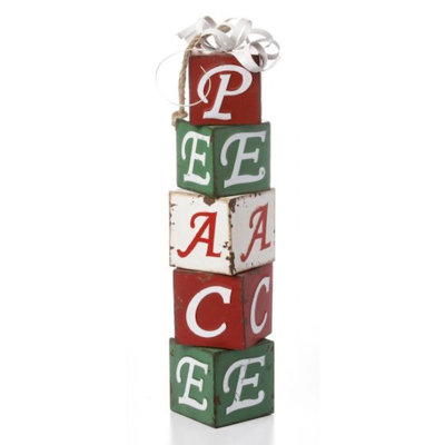 Blocs-cadeaux empilés en métal orthographe paix