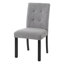Chaise de salle à manger capitonnée 4 pièces, lin rustique revêtu de pieds en bois d'hévéa noir, chaise d'appoint rembourrée pour la cuisine, la salle à manger, la chambre à coucher, gris-1970401816
