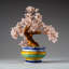 Genuine Rose Quartz Bonsai Tree in Round Ceramic Pot (8.5")