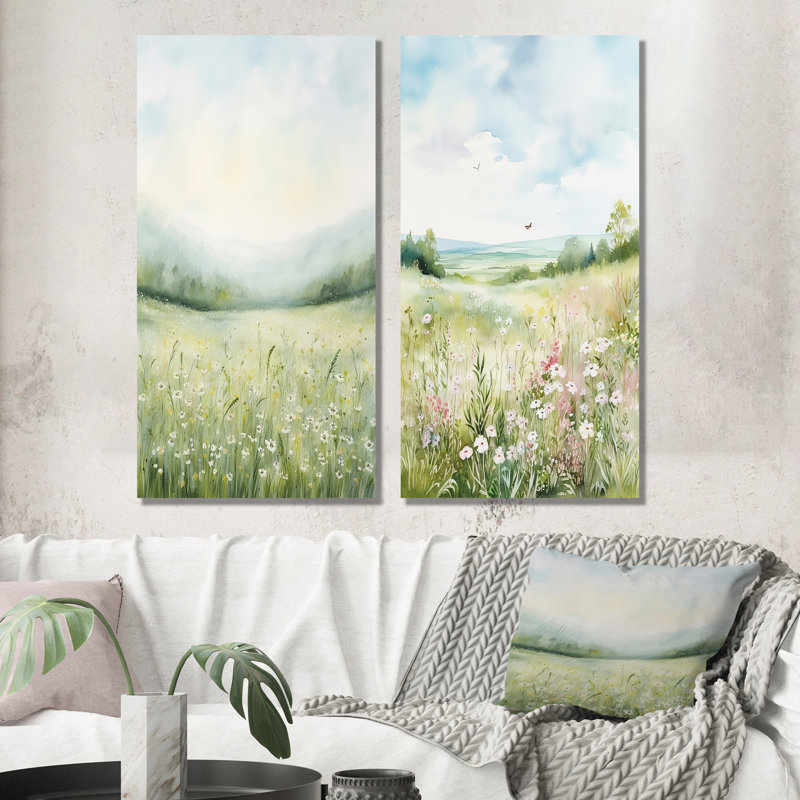 Ensemble de salon Meadow Scenery Minimalisme Serenity, H 28 po x l 25 po, Toile tendue