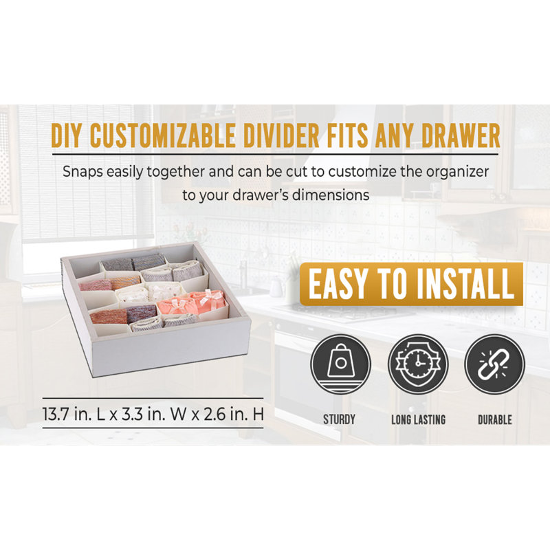 2.6"H x 3.3"W x 13.7"D Drawer Organizer