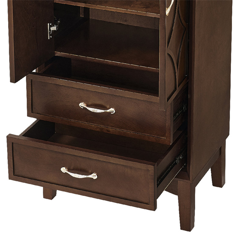 Armoire de rangement pour garde-manger de 53,5 po de hauteur, buffet moderne Mid-Century, armoire de rangement rétro avec portes et tiroirs pour le hall d'entrée, le salon, la cuisine et le garage