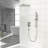 Wall Mounted Shower System, 10 Inch Square Rainfall Head, 26.18 Adjustable Slide Bar, Dual Function, Easy Installation, Brushed Nickel Finish Rain System With Rough - In Valve, Handheld Shower,-120883106