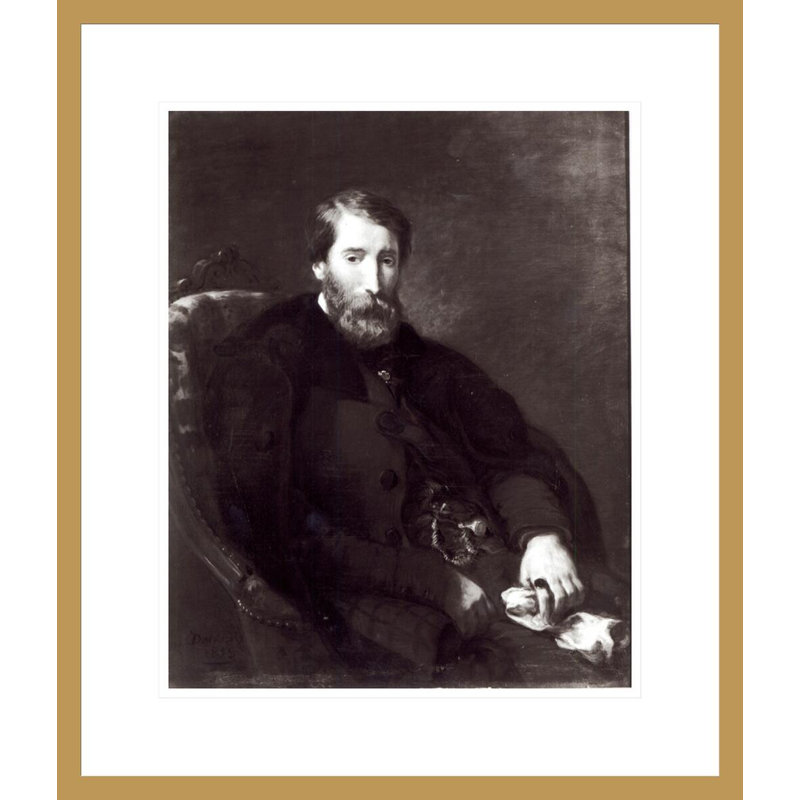 «Portrait of Alfred Bruyas (1821-77)» par Eugène Delacroix, impression giclée encadrée, H 20,7 po x l 17,75 po