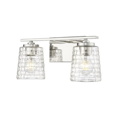 Mercer41 Cavanaugh 2 Light Vanity with Clear Woven Lattice Shade