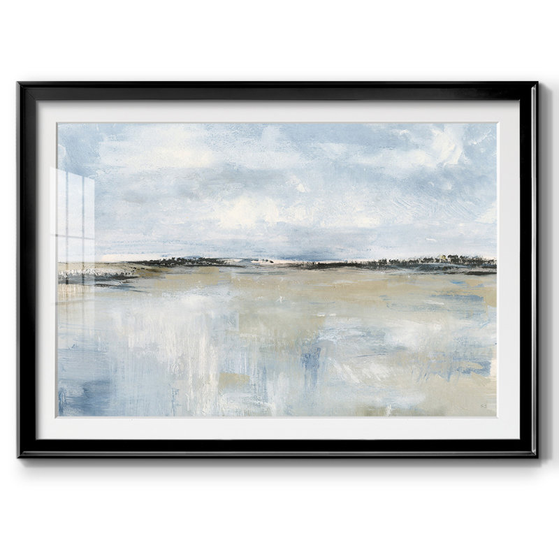 Across the Meadow - Cadre encadré avec biseau mat et verre, Noir, H 15 po x l 21 po x P 1,5 po