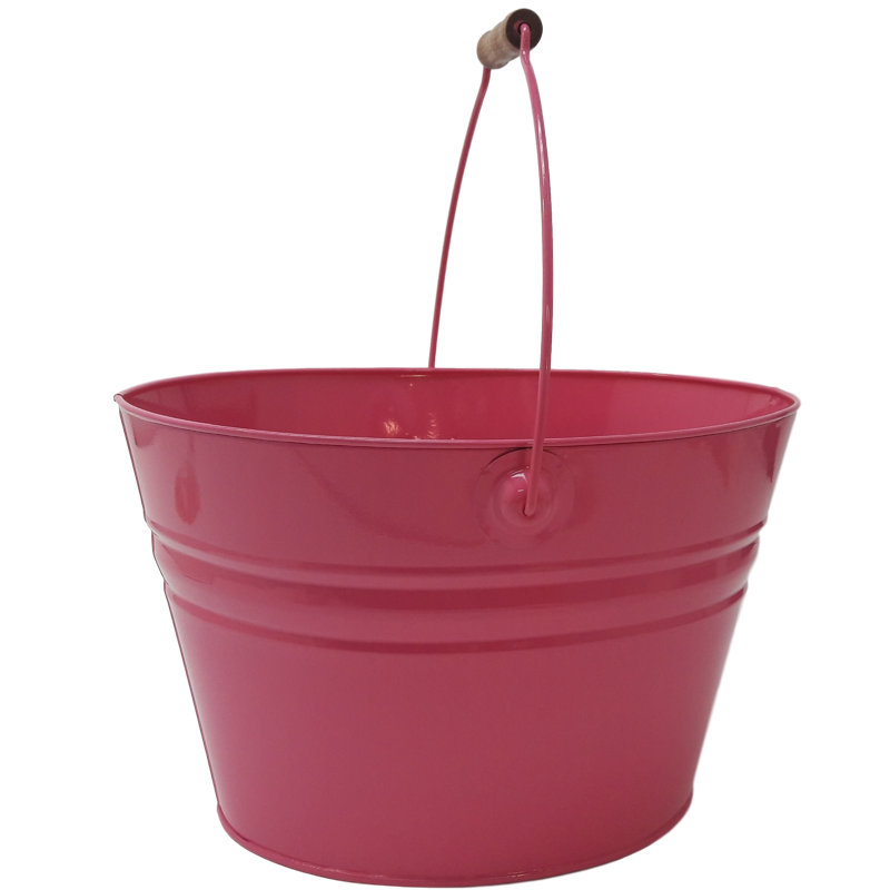 Pot à fleurs en métal Darlene, Rose vif