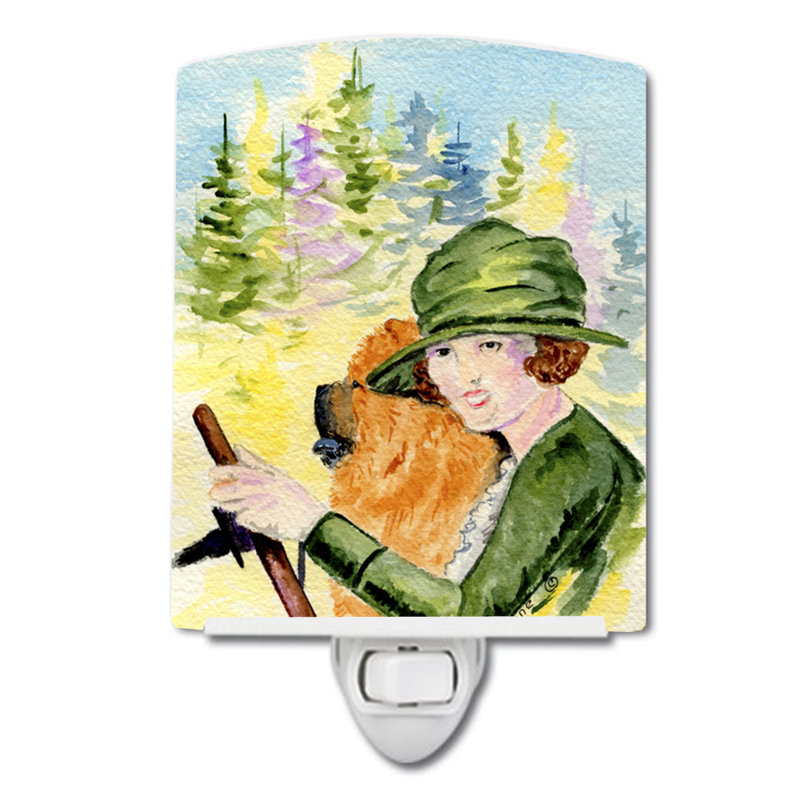 Lampe de nuit en céramique chow chow