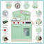  Kids Wooden Retro Play Kitchen Set