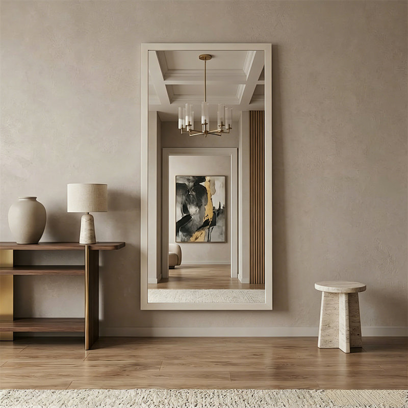 Pleine longueur du miroir HD antidéflagrant et du plancher, White