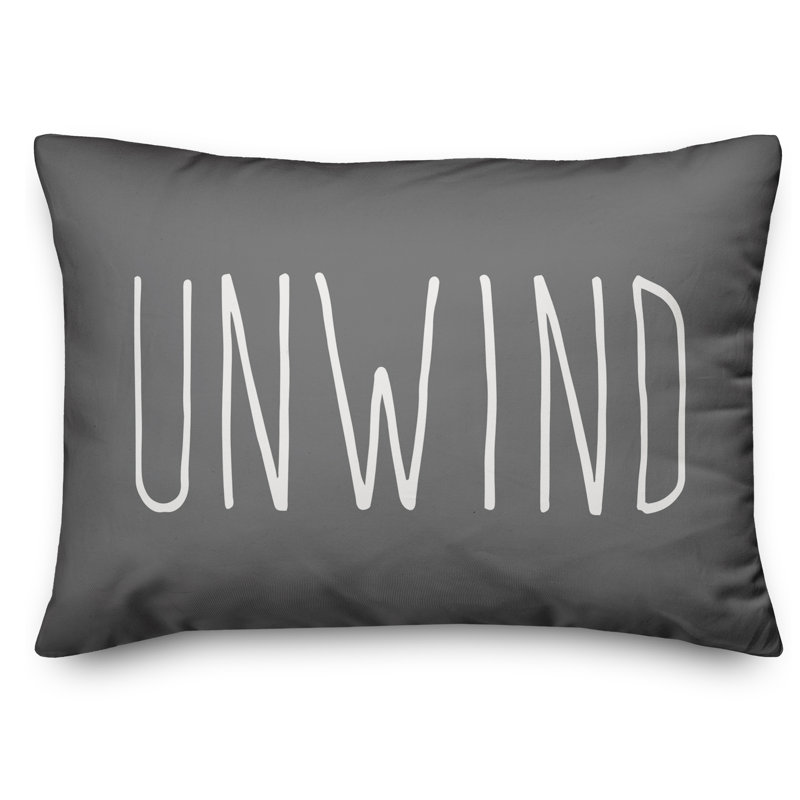 Yes! Textual Outdoor Reversible Throw Pillow, Dark Gray/White