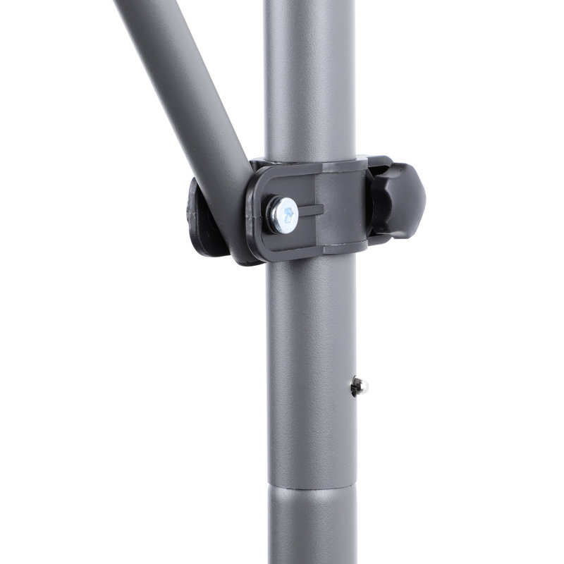 118'' Retractable Sun Canopy - Protected With Fabric And Support Structure Outdoor Sunshade Patio Awning Adjustable Poles Privacy Feature