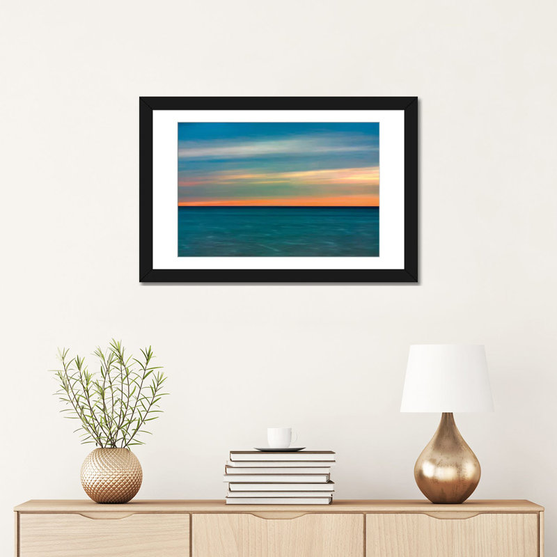 «Quiet Waters II», impression sur toile, H 16 po x l 24 po x P 1 po, Papier d'art encadré noir, Blanc