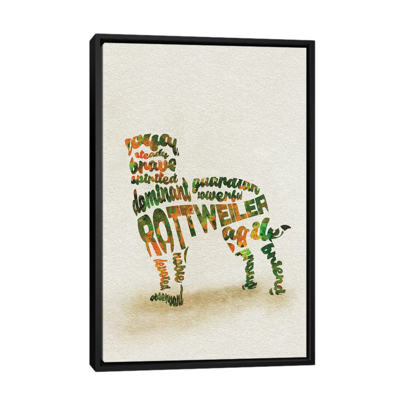 « rottweiler » par ayse deniz akerman, reproduction d’impression sur toile tendue, H 26 po x l 18 po x P 1,5 po, Pas de tapis