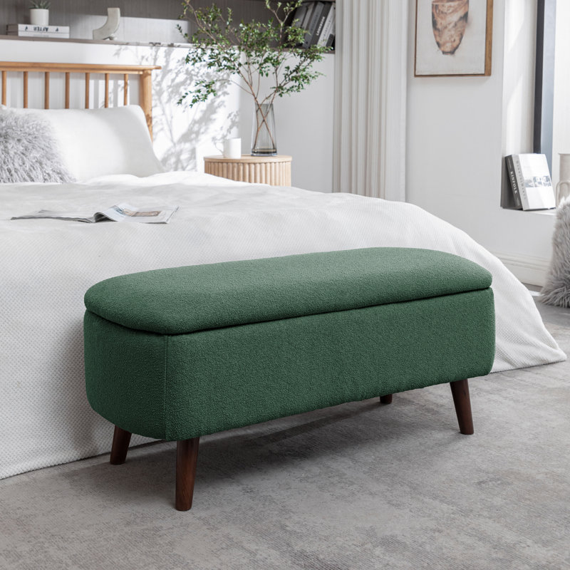 Banc de rangement en tissu Caralina, Vert