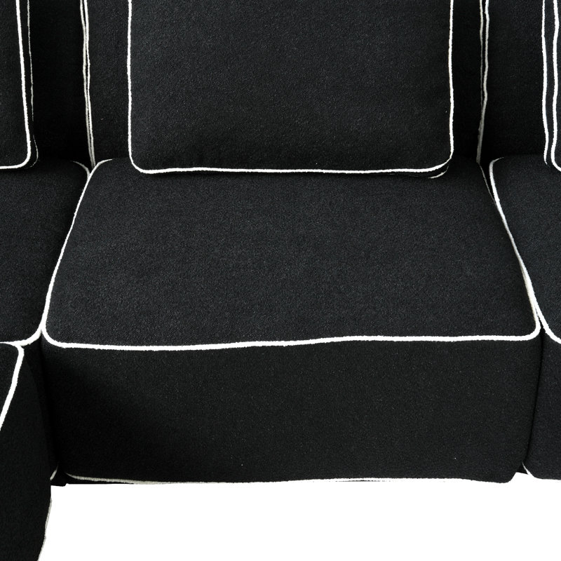 Penrith Upholstered 94.5'' Loveseat, Black