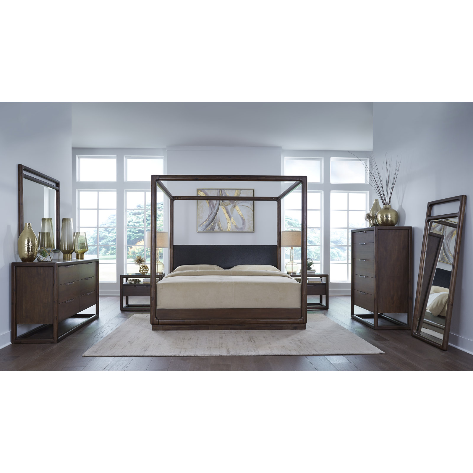 Rosy Solid Wood Rectangle Mirror