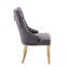 Chaise en velours capitonnée Dillmon avec pieds chromés dorés-844642132