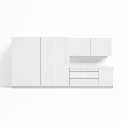 15 ft. Two-Car Garage Wall — 10-Piece, QuickAssemble 75 sec/box, White — Use for Garage or Workshop