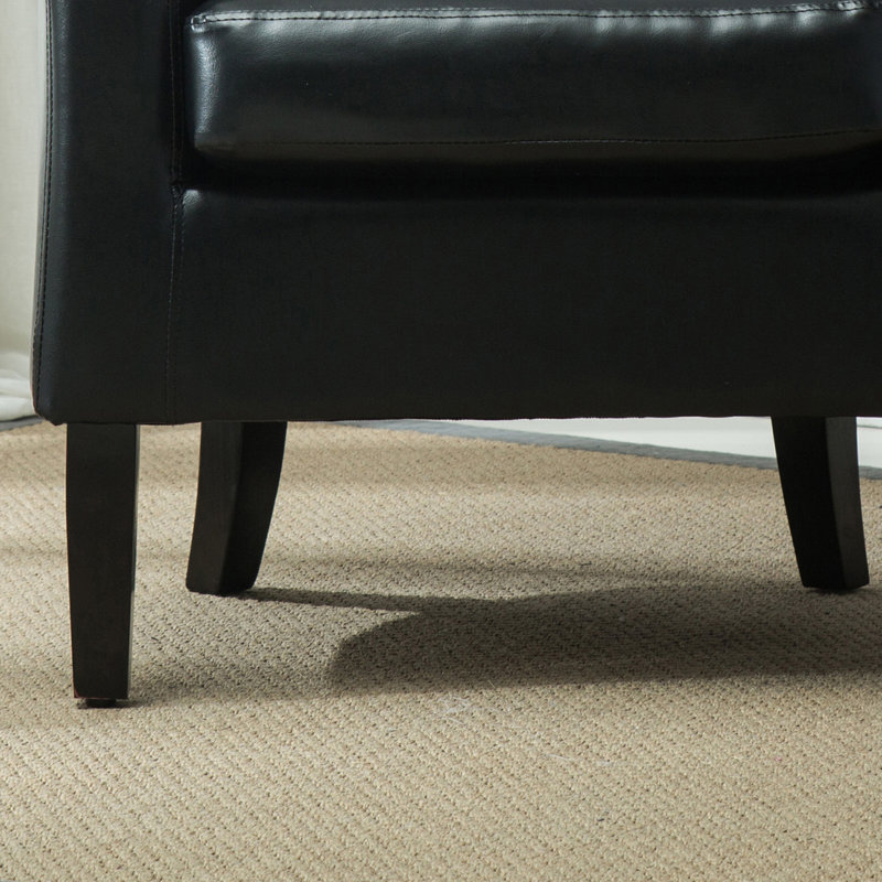 Fauteuil demi-tonneau de 26,77 po Munson, Similicuir noir