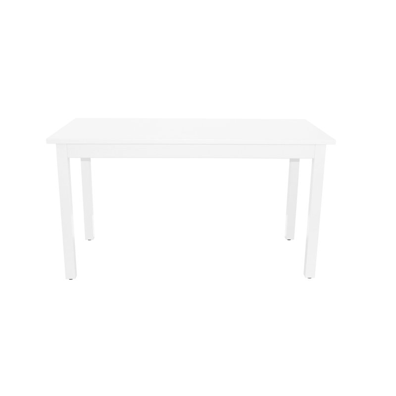 48" White Solid Wood Dining Table