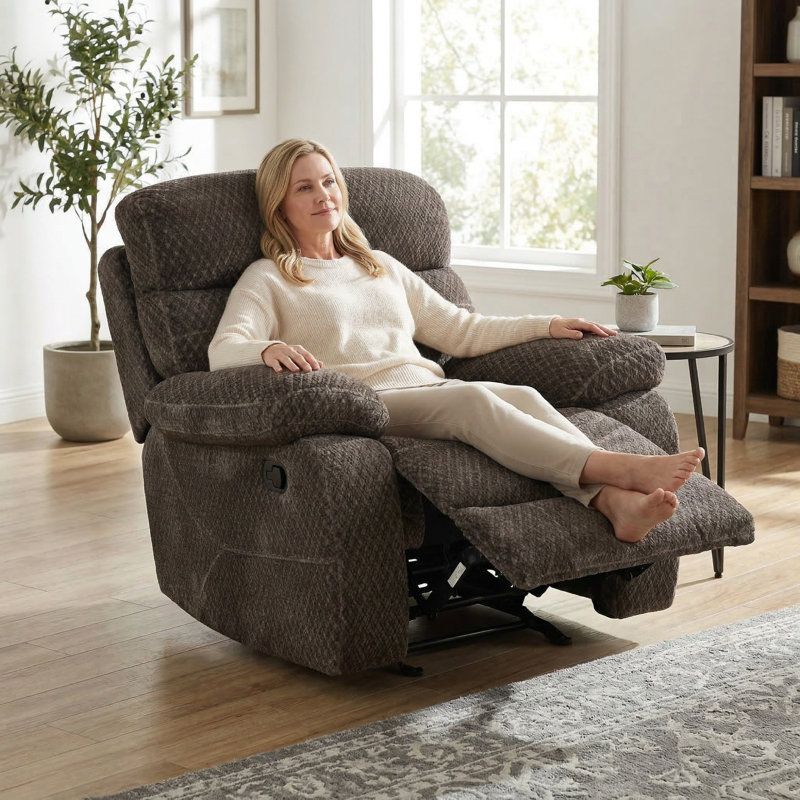Fauteuil inclinable brun en polaire Cashmere