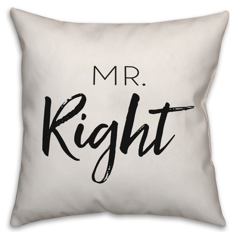 Coussin décoratif réversible always right mme, Polyester / Bourre en polyester, 18 po x 18 po
