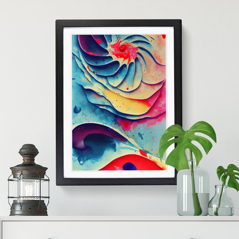 Seashell Splatter Vol.4 Framed Print, Black, 64cm H x 46cm W x 2cm D