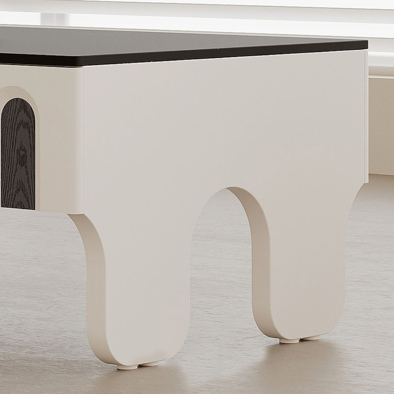 Table basse française avec rangement en pierre frittée simple