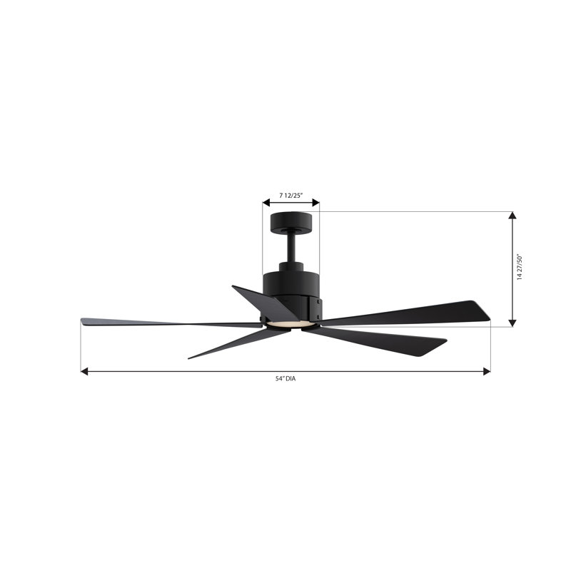 Ventilateur de plafond intelligent 54 "5CCT Oovin, Bronze, Chêne blanc